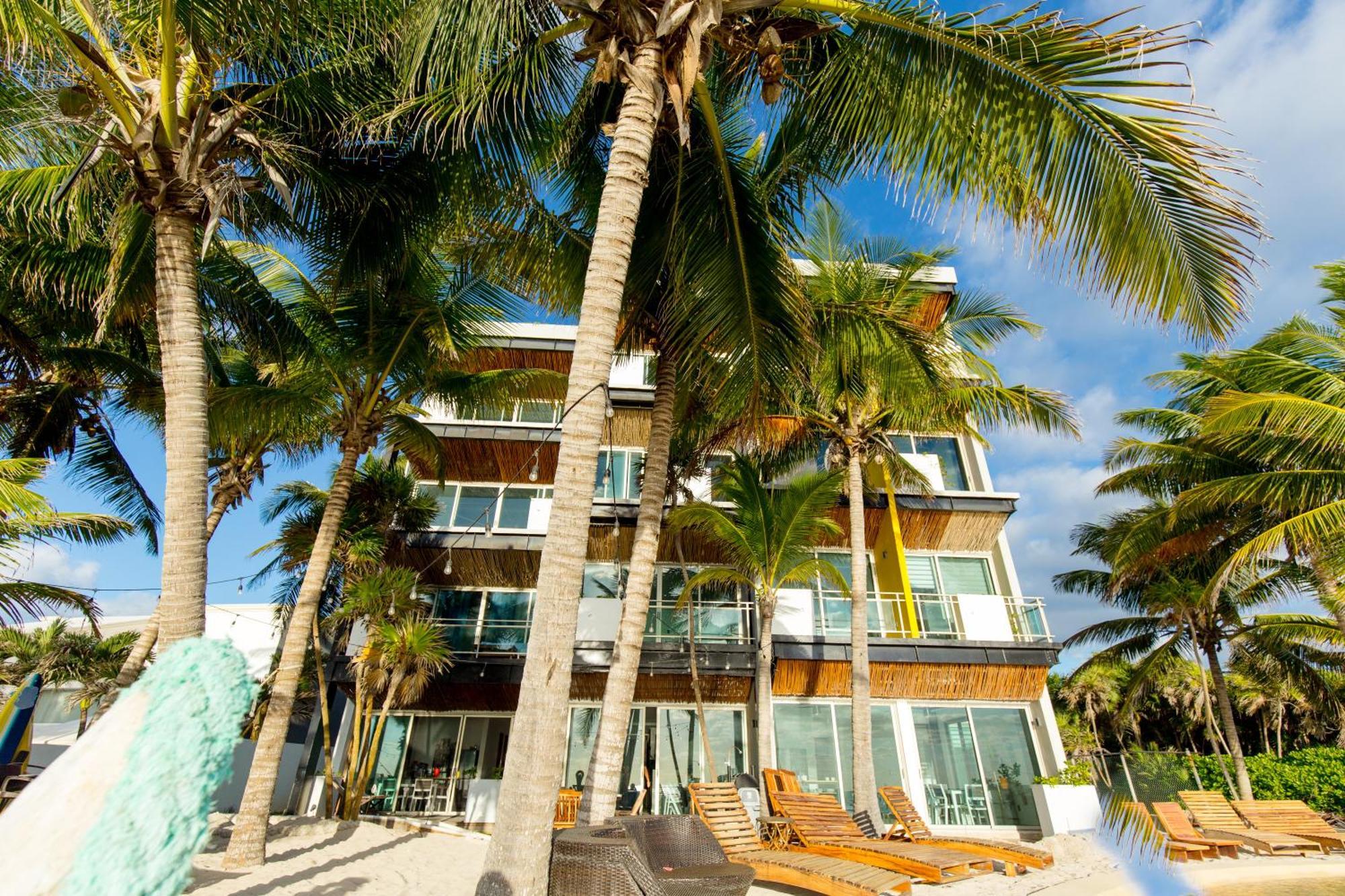 Angelina 28 Beachfront And Family Apartments - Modern And Relaxing Long Stays - 20 Min From Cancun Airport Puerto Morelos Exterior photo